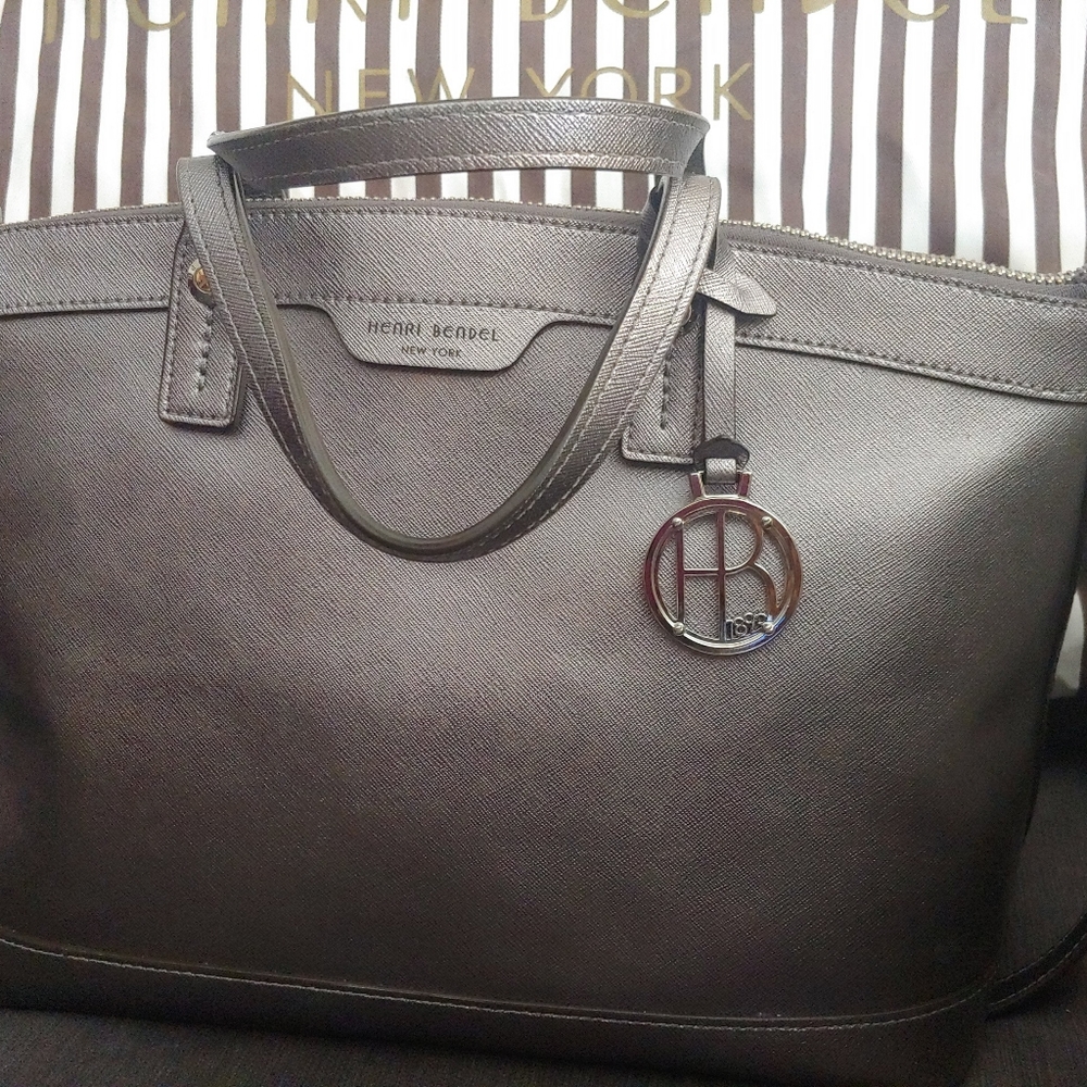 Henri Bendel West 57th Satchel (Metallic Silver)